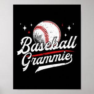 Póster Abuela de béisbol de un jugador de béisbol abuela