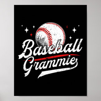Póster Abuela de béisbol de un jugador de béisbol abuela