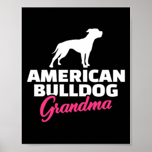 Póster Abuela de Bulldog estadounidense   Gracioso regalo