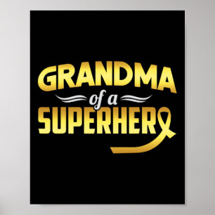 Póster Abuela de cáncer infantil de una familia de superh