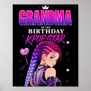 Póster Abuela de cumpleaños Kpop Star Girls Pop Coreano