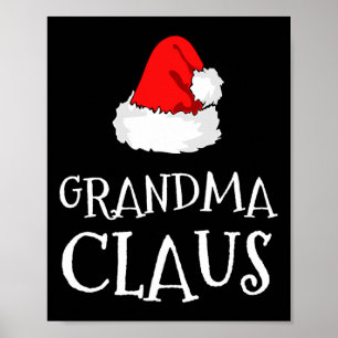 Póster Abuela de familia Claus Navidades Gorra de Santa P