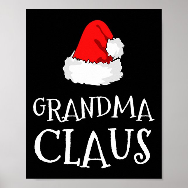 Póster Abuela de familia Claus Navidades Gorra de Santa P (Frente)