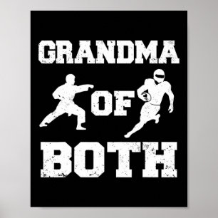 Póster Abuela De Fútbol Gracioso Y Abuela De Karate