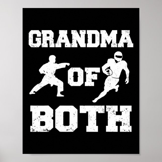Póster Abuela De Fútbol Gracioso Y Abuela De Karate (Frente)
