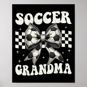 Póster Abuela de fútbol Lazo de coqueta divertida Abuela 