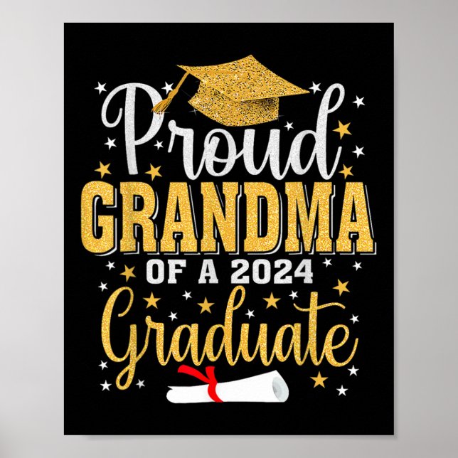 Póster Abuela De Graduada Familiar En 2024 3 (Frente)