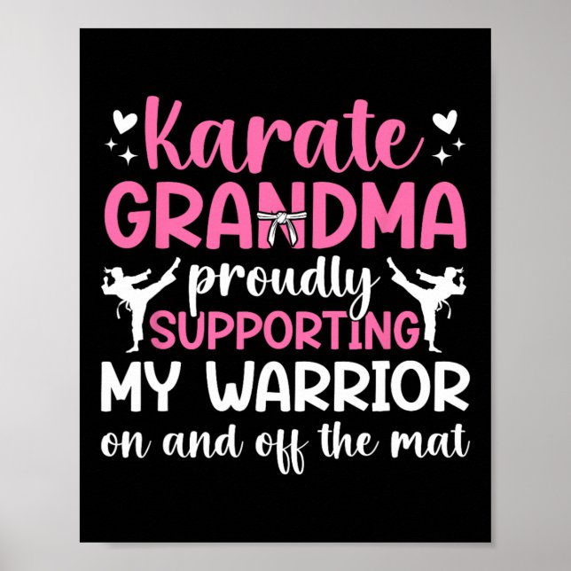 Póster Abuela de Karate apoyando a mi abuela guerrera kar (Frente)