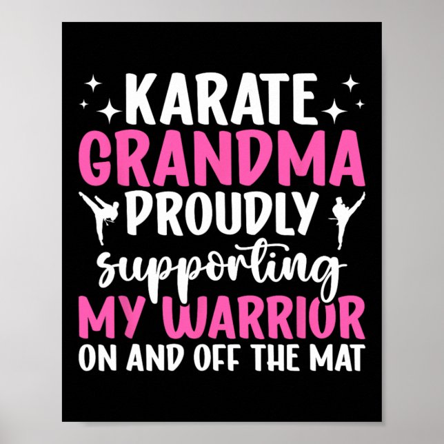 Póster Abuela de Karate apoyando a mi abuela guerrera kar (Frente)