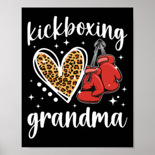 Póster Abuela de kickboxing de una abuela kickboxer escuc