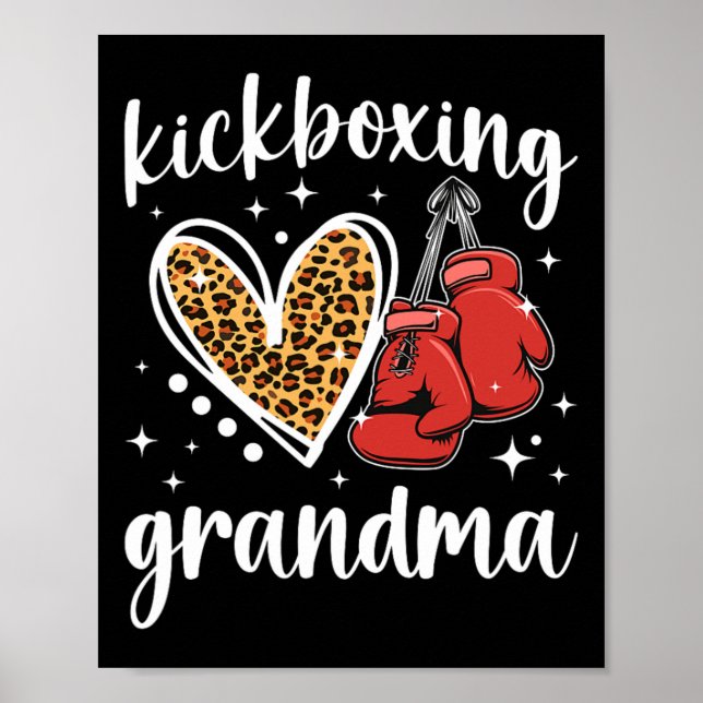 Póster Abuela de kickboxing de una abuela kickboxer escuc (Frente)