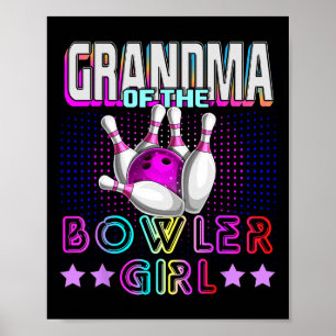 Póster Abuela de la chica bolera, bolos familiares coinci