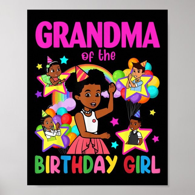 Póster Abuela de la cumpleañera Gracie muñecas de cumplea (Frente)