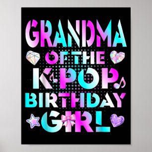 Póster Abuela de la Cumpleañera Kpop Familia Combinando 