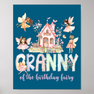 Póster Abuela de la niña hada de cumpleaños Familia Mágic