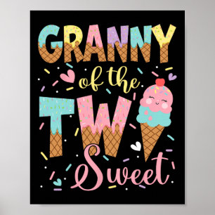 Póster Abuela De Las Dos Dulces Chicas Ice Crea