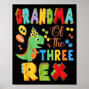 Póster Abuela De Los Tres Rex Dinosaurio