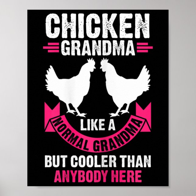 Póster Abuela de pollo de mujeres como una abuela normal  (Frente)