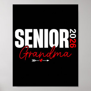 Póster abuela de último año de 2026 graduada de la clase 