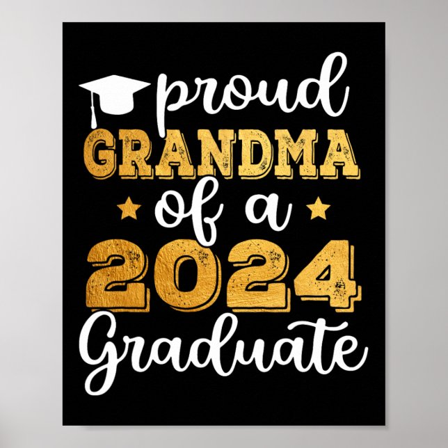 Póster Abuela De Un Graduado De 2024 De 2024 2 (Frente)
