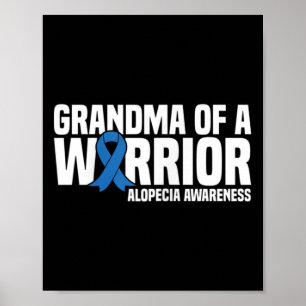 Póster Abuela de un Guerrero Cinta Azul Alopecia Awarenes