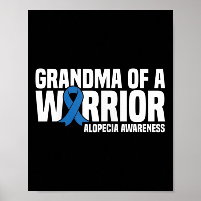 Póster Abuela de un Guerrero Cinta Azul Alopecia Awarenes (Frente)