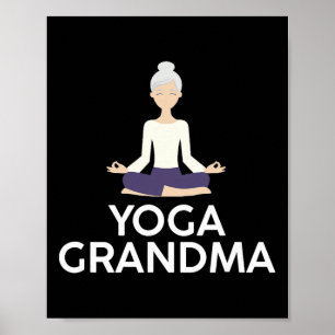 Póster Abuela de Yoga - Camiseta de Abuela Meditando Geni