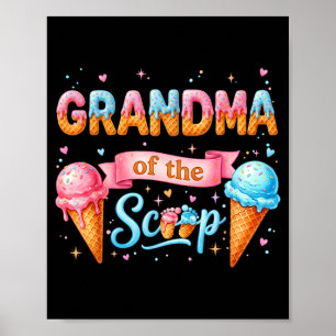 Póster Abuela del bebé de revelación de género de helado 