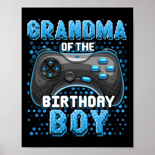 Póster Abuela Del Bi De Videojuego De Cumpleaños
