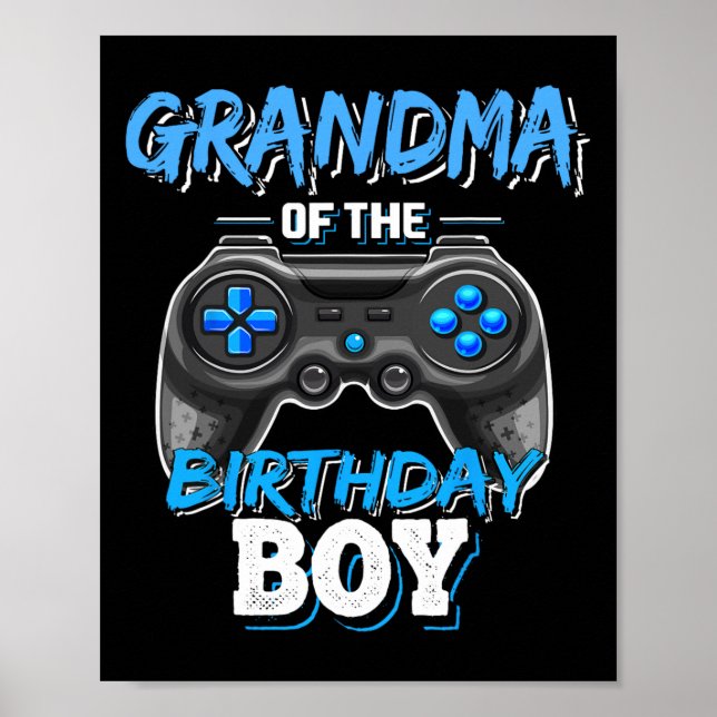 Póster Abuela Del Bi De Videojuego De Cumpleaños (Frente)