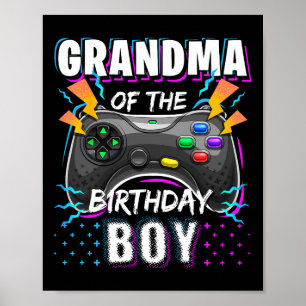 Póster Abuela Del Bi De Videojuego De Cumpleaños