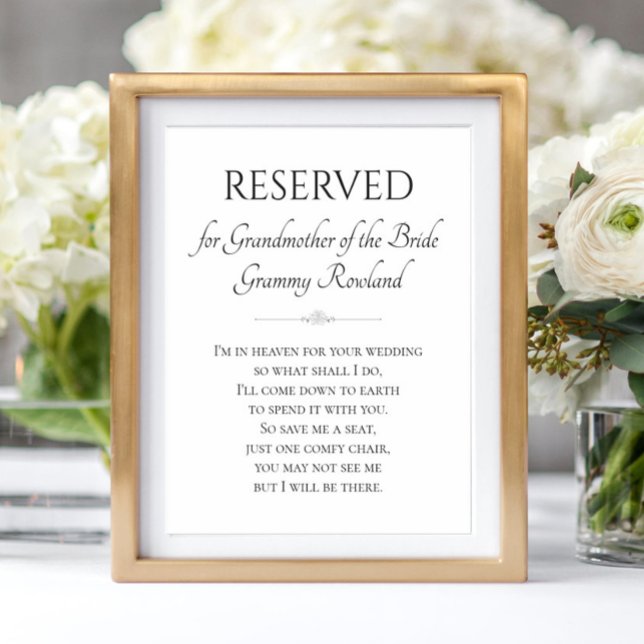 Póster Abuela del Boda de poema en memoria de la novia (Subido por el creador)