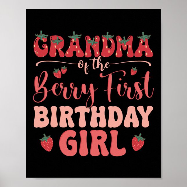Póster Abuela Del Chica De Cumpleaños Primera Familia Ber (Frente)