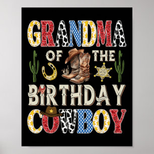 Póster Abuela Del Cowboy De Cumpleaños Rodeo Occidental