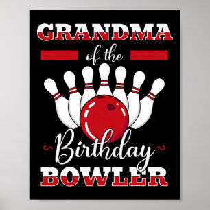 Póster Abuela del cumpleañero cumpleaños de bolos celebra