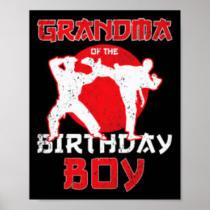 Póster Abuela Del Cumpleaños Karate Taekwondo Boy Marti