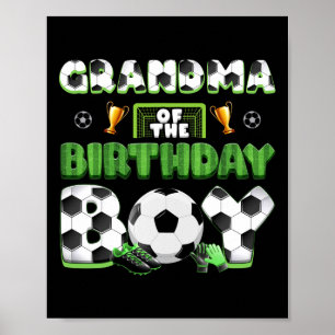 Póster Abuela Del Grupo De Fútbol Del Niño Cumpleañero Fa