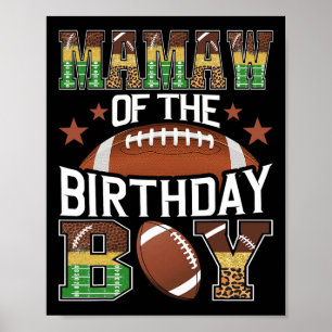 Póster Abuela Del Niño Cumpleañero Amante Del Fútbol Día