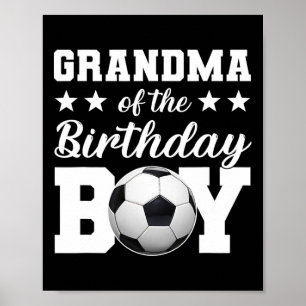 Póster Abuela Del Niño Cumpleañero Fútbol Cumpleaños Fami