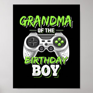 Póster Abuela Del Niño Cumpleañero Juego De Video De Pare