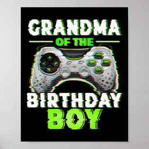 Póster Abuela Del Niño Nacimiento Video Gamer Coincidiend