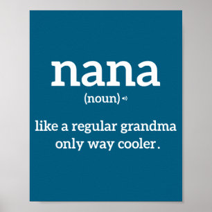 Póster Abuela Dicho Divertido Definición de Nana Abuela A