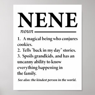 Póster Abuela Divertida Definición Nene