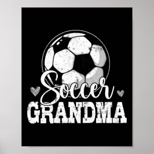Póster Abuela divertida del fútbol Amante del fútbol 