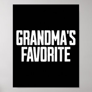 Póster Abuela divertida y Clásico Negro Moderno favorito