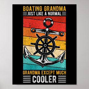 Póster Abuela en barca, igual que una abuela normal en ba