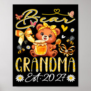 Póster Abuela Est 2027 Corbata de Lazo Floral Día de la M