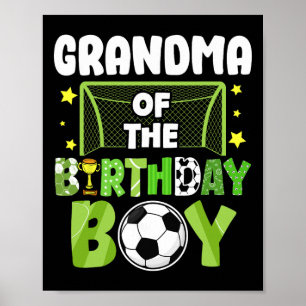 Póster Abuela Fútbol Cumpleaños Chico Fiesta Fútbol Famil