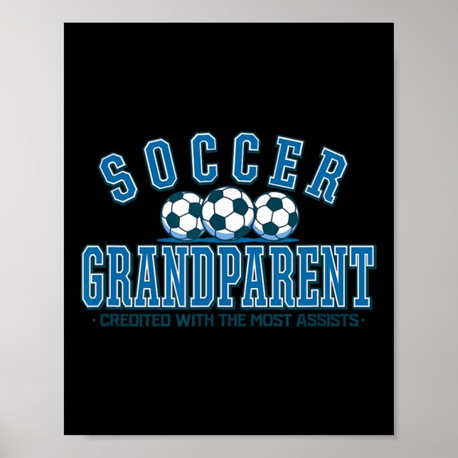 Póster Abuela Futbolística Acreditada Con La Mayor Cantid (Frente)