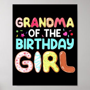 Póster Abuela genial de la niña de cumpleaños linda hacer